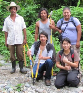 Anthropology students worked alongside cacao farmers in Chiapas during a two-week ethnoecology study led by Janine Gasco, associate professor of anthropology. Two cacao farmers in Soconusco were assisted by CSU Dominguez Hills students Maria Toral (standing), John Garcia, and Ana Mendoza of CSU Northridge.