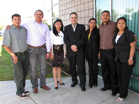 SEED Scholars from Nicaragua with the Honorable Jose Alberto Acevedo Vogl, Consulate General of Nicaragua. L-R: Santos Lopez, Diego Aguilar, Jennifer Gonzalez, Consulate General Vogl, Auxiliadora Briceno, Francisco Navas, and Marlene Ramos