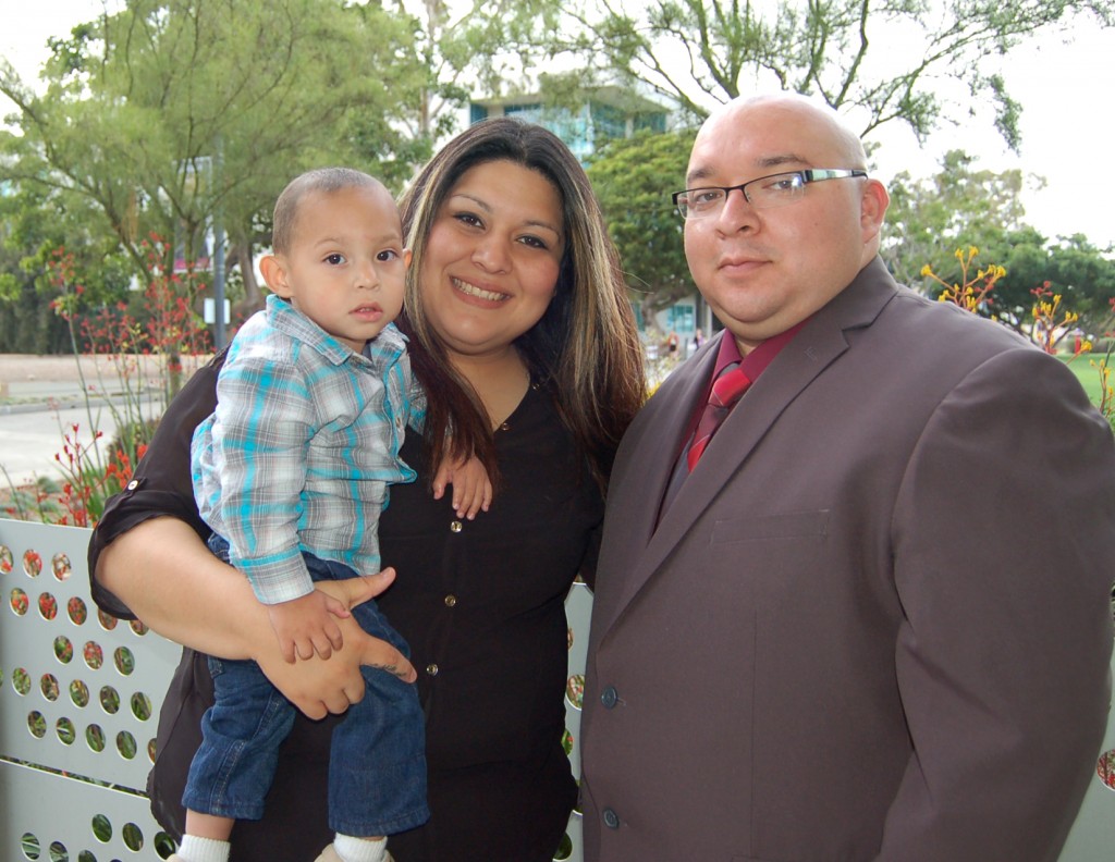 Pedro Valles with his wife Erica and their son Noah.