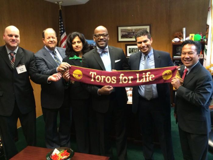 CSUDH officials meet with Assemblyman Isadore Hall, III.