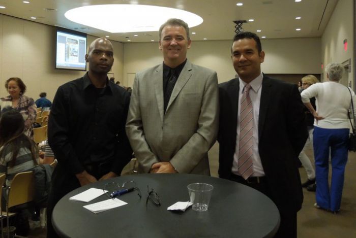 From right to left: Tony Jackson, teacher in moderate/severe education;Tony Normore, professor and chair of special education; and Hector Martinez , teacher in early childhood education.