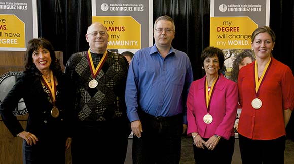 2014 Faculty Award recipients Carole Casten, Richard Malamud, Thomas Norman, Marie Palladini, and Tara Victor