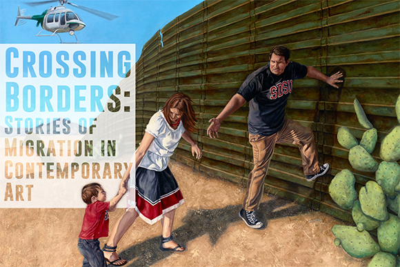 Crossing borders postcard