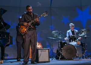Jazz Ensemble Guitarist, Chad Morris, joined teh Alan Pasqua Trio for a performance of Victor Young's "Stella by Starlight"
