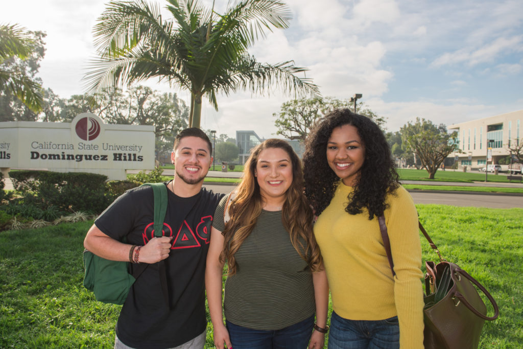 CSUDH students on campus during the 2017 school year