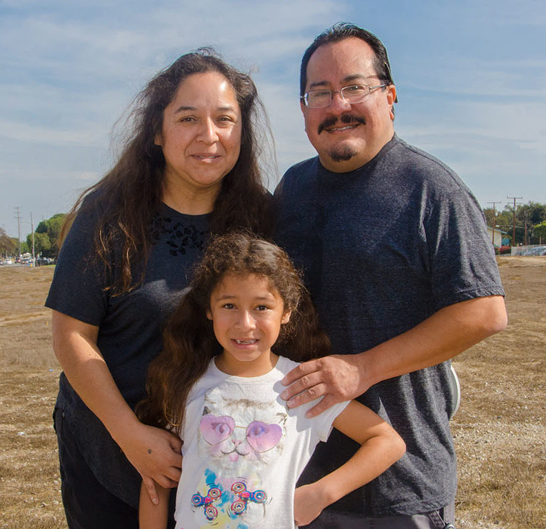 CSUDH alumna Lisa Villarreal and husband Aaron Villarreal, with daughter Hannah.  