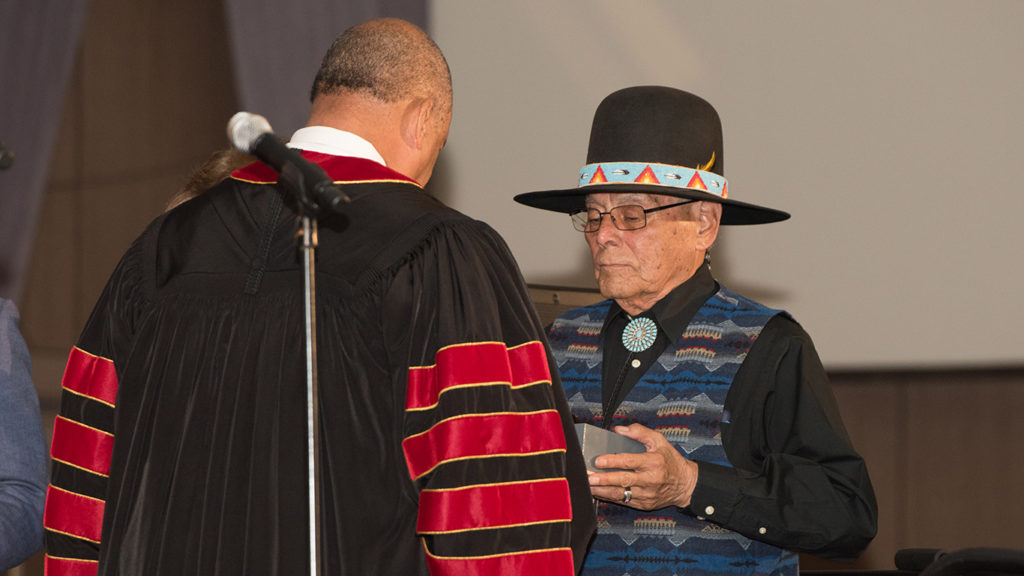 Jimi Castillo, a highly respected Spiritual Leader and Pipe Carrier for the Tong-va Indian Nation, was one of three elders asked to bless the new administration.