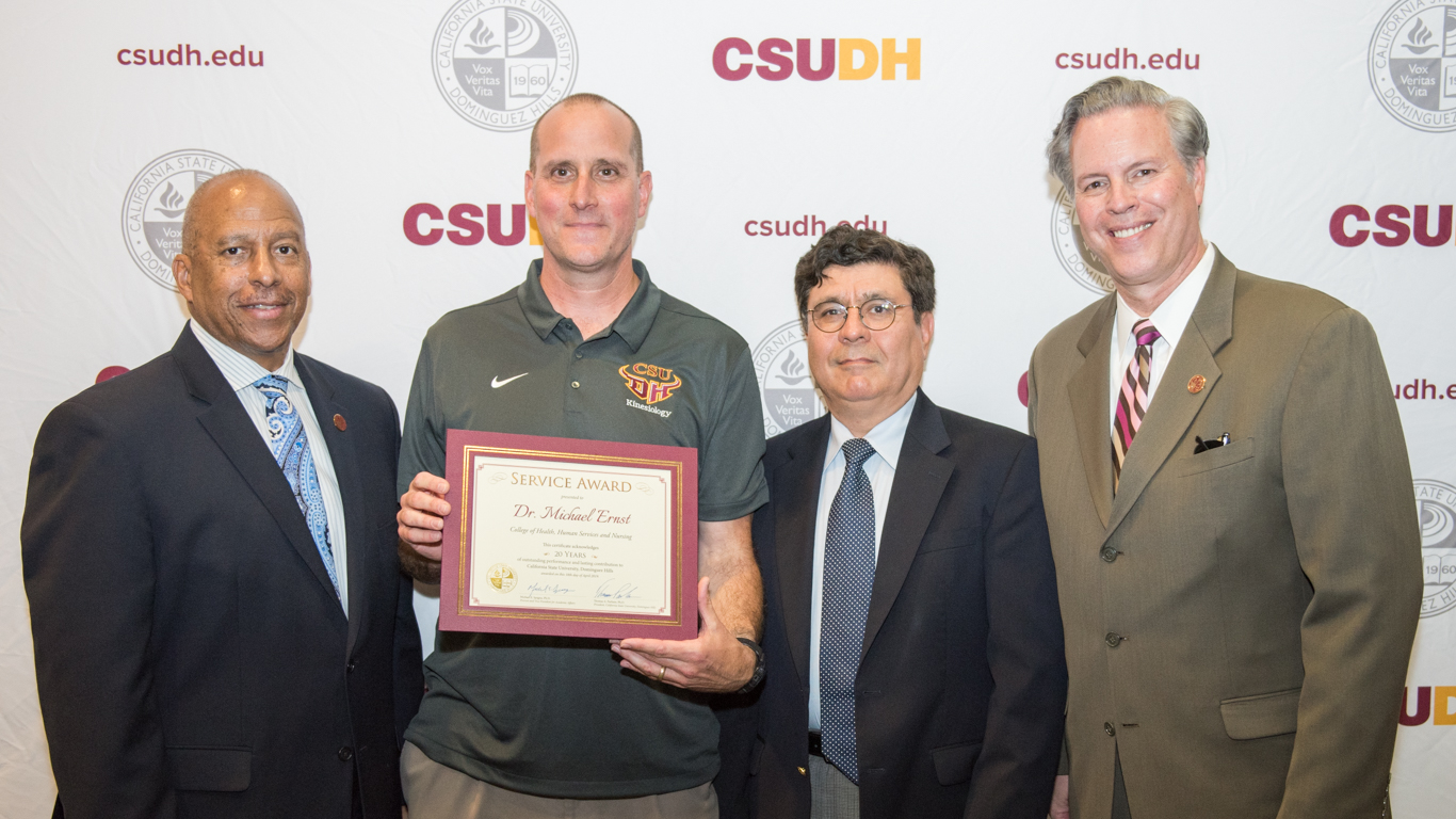 Michael Ernst was honored for his 20 years of service during the 2019 Faculty Awards Ceremony. 