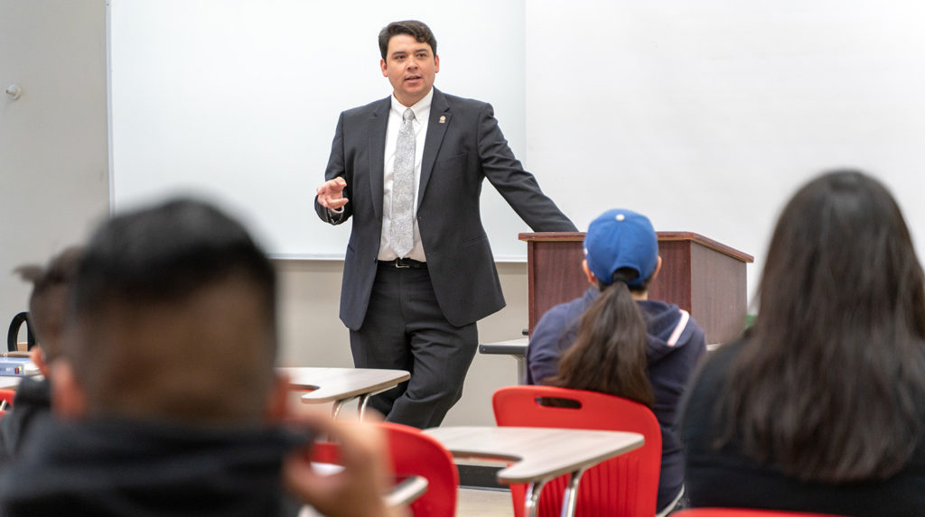Raymund Diaz, deputy district attorney of Orange County, taught the Law of Business Organizations course.