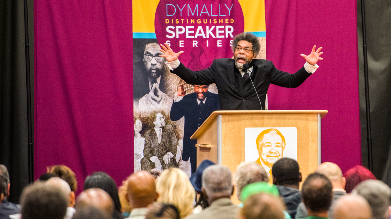 Cornel West serves as guest speaker during Dmally Distinguished Speaker Series 