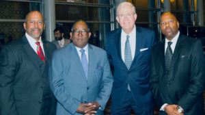 (Left to Right) CSUDH President Thomas A. Parham, L.A. County Supervisor Mark Ridley-Thomas, LAEDC CEO Bill Allen, and CEO of the Los Angeles County Metropolitan Transit Authority Phillip A. Washington.