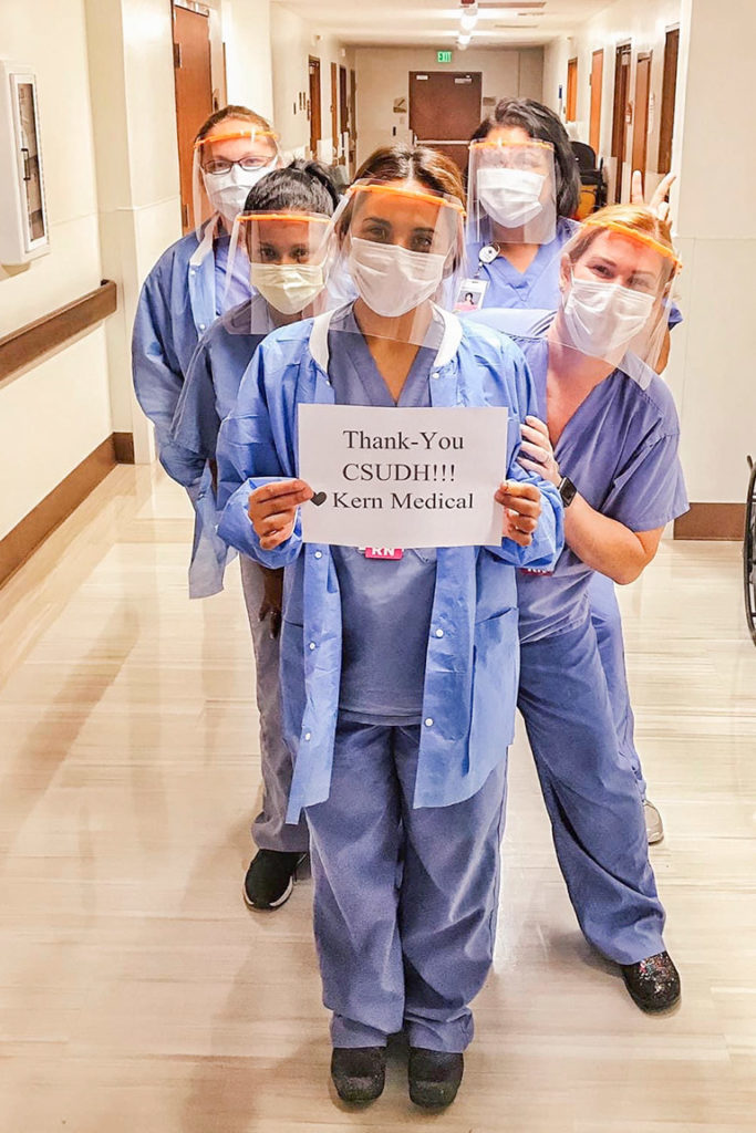 Nurses from Kern Medical in Bakersfield thank CSUDH.