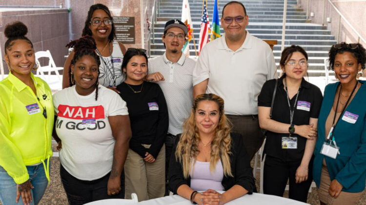 Ricardo Martinez with fellow youth commissioners at an outreach event in 2022.