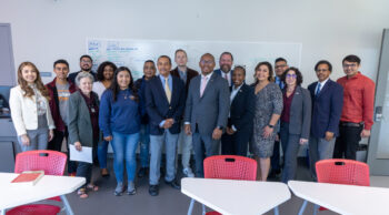 Mayor Rex Richardson with CSUDH students, faculty and staff