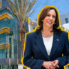 Vice President Kamala Harris with background of CSUDH campus