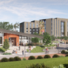 Rendering of new housing-dining complex on CSUDH campus