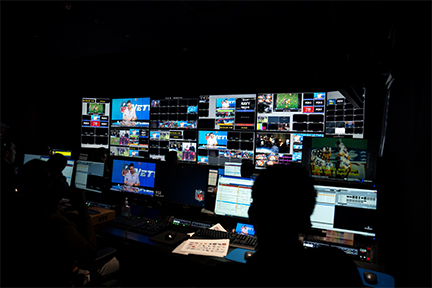 The control room at NFL headquarters in Inglewood.