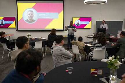 Award recipient Alex Lara speaks at the 2nd annual Site Awards.