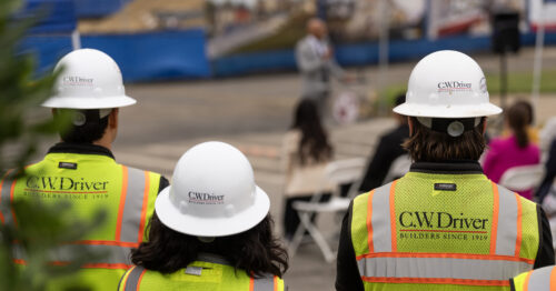 Construction workers at the building site