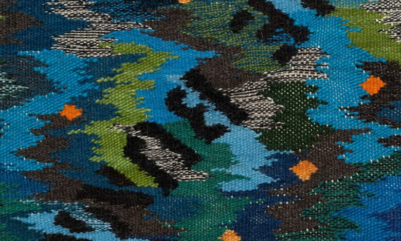 Close, zoomed-in image of colorful textile