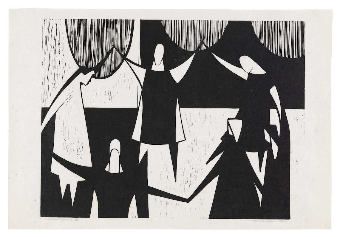 Figures holding hands