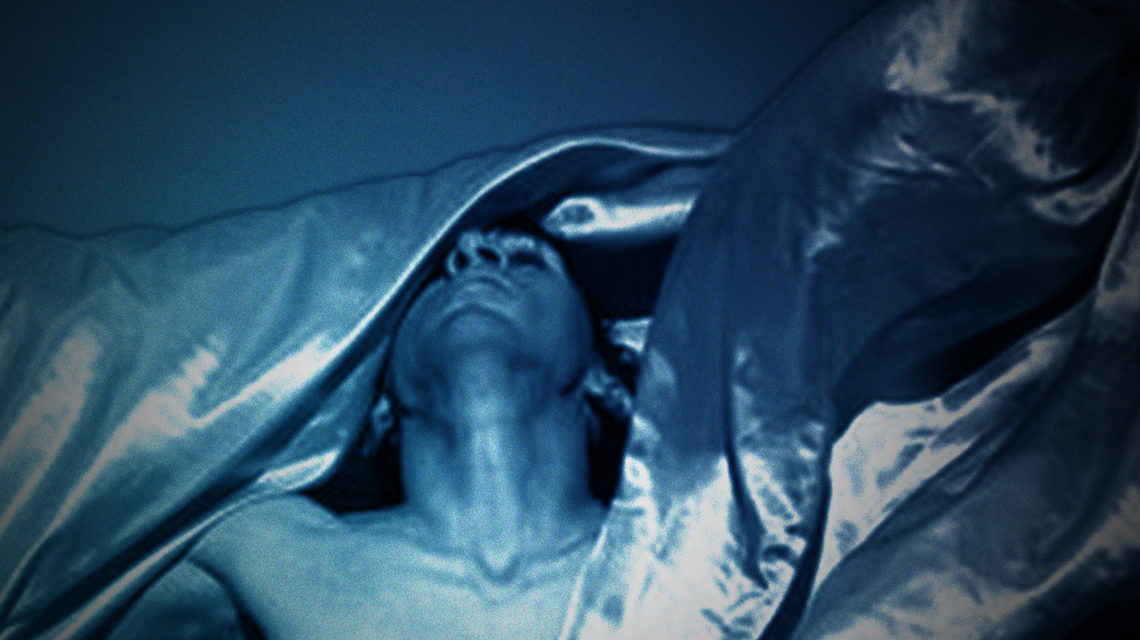 Person moving under cloth