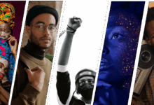 Collage of Black individuals in various settings and poses
