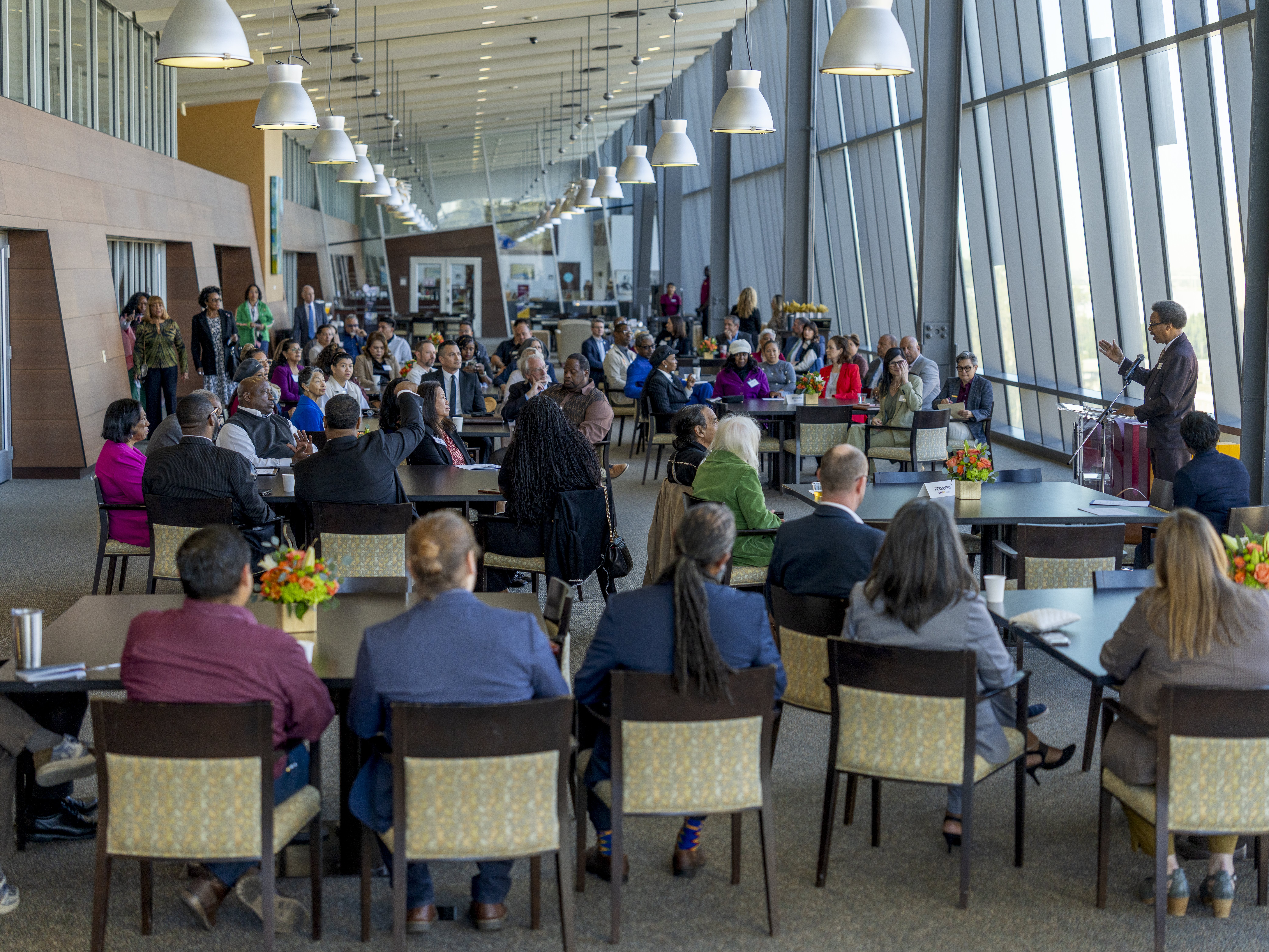Derrick Mims speaks at community breakfast,