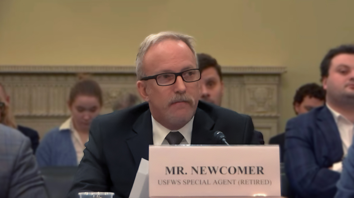 CSUDH lecturer Ed Newcomer testifies at a congressional oversight committee.