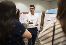 Student presenting at SRC