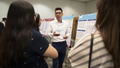 Student presenting at SRC