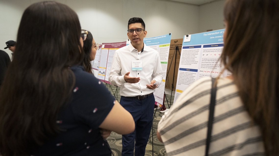 Student presenting at SRC