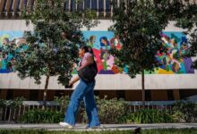 Students walking on campus