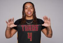 Kylee Egar wearing her #4 basketball jersey
