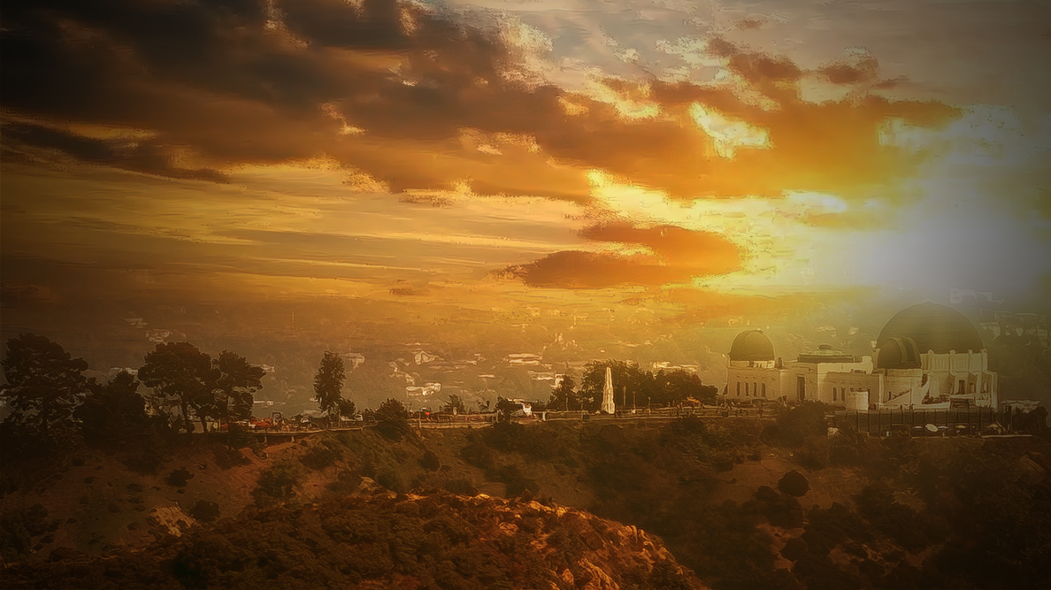 View of Griffith Observatory at sunset