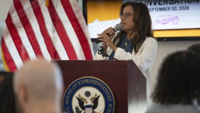 Rep. Nanette Barragán at a podium